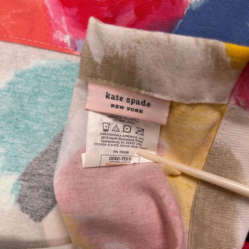 Kate Spade Shower Curtain Spring‎ Floral Watercolor Fabric 68x72 Colorful EUC